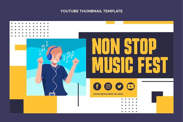 Flat design music festival youtube thumbnail