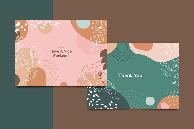 Flat design muted colors cards