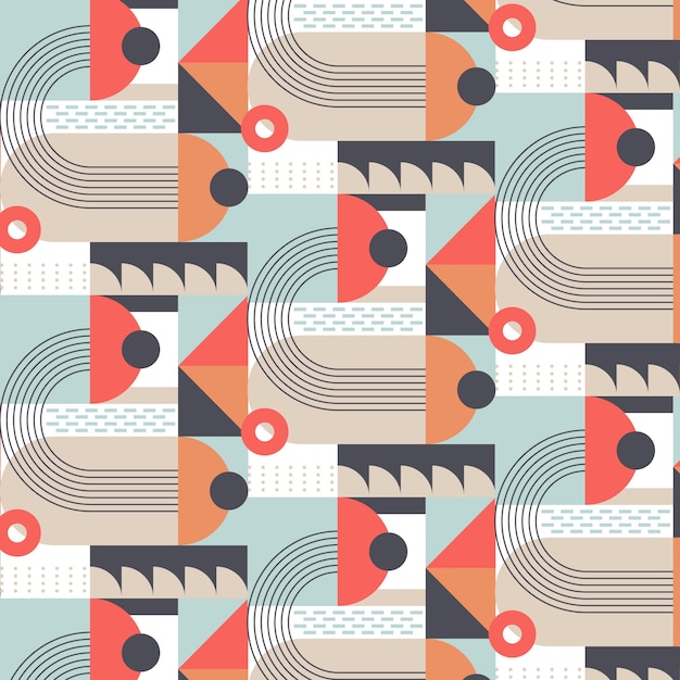 Flat design muted colors pattern illustration