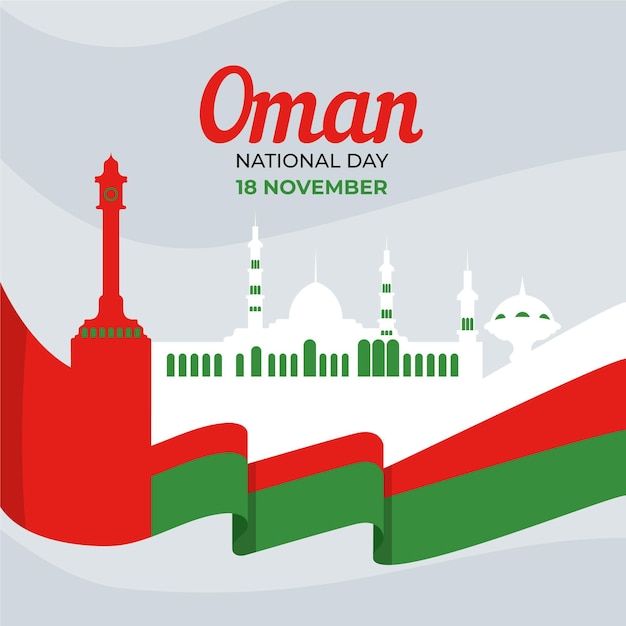 Flat design national day of oman