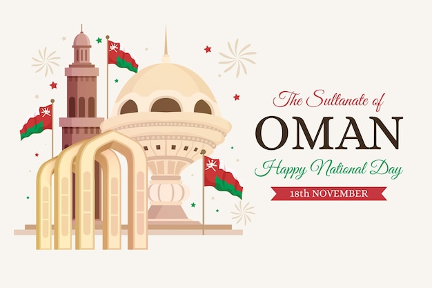 Flat design national day of oman