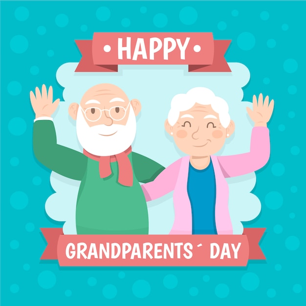 Flat design national grandparents day concept