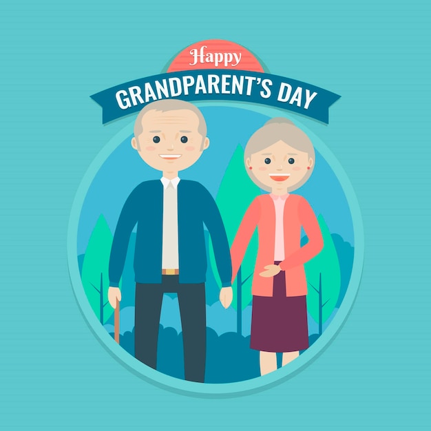 Free Vector flat design national grandparents day illustration