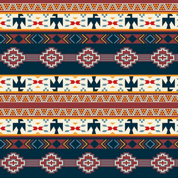 Free vector flat design native american seamless pattern