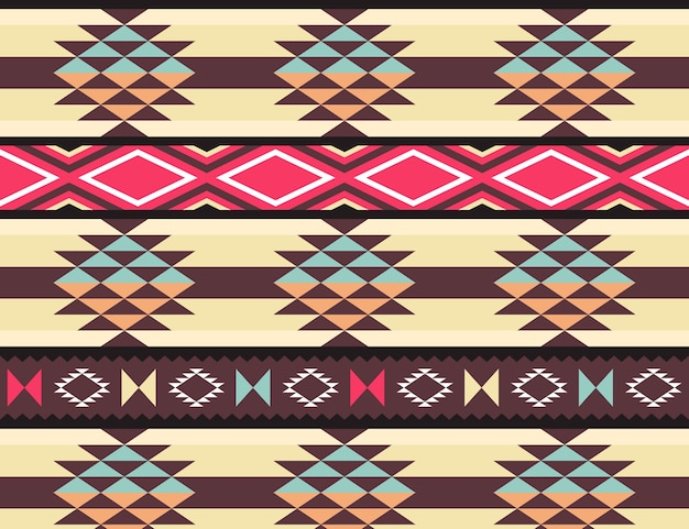 Free vector flat design native american seamless pattern