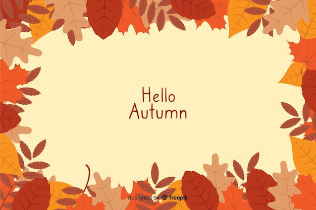 Flat design natural background of autumn