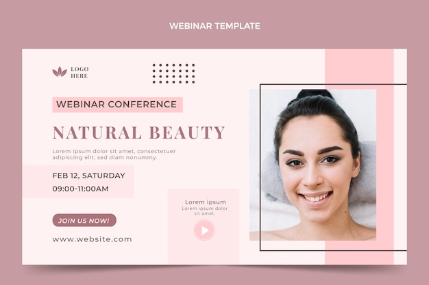 Flat design natural beauty webinar