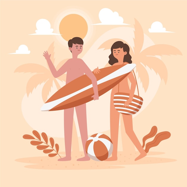 Free Vector flat design naturism concept illustrated