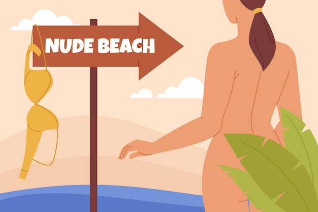 Free Vector flat design naturism concept illustration