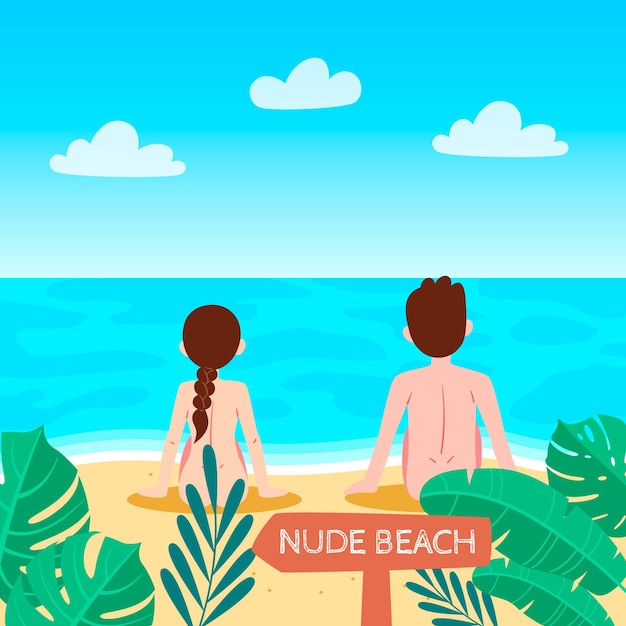 Free Vector flat design naturism concept illustration