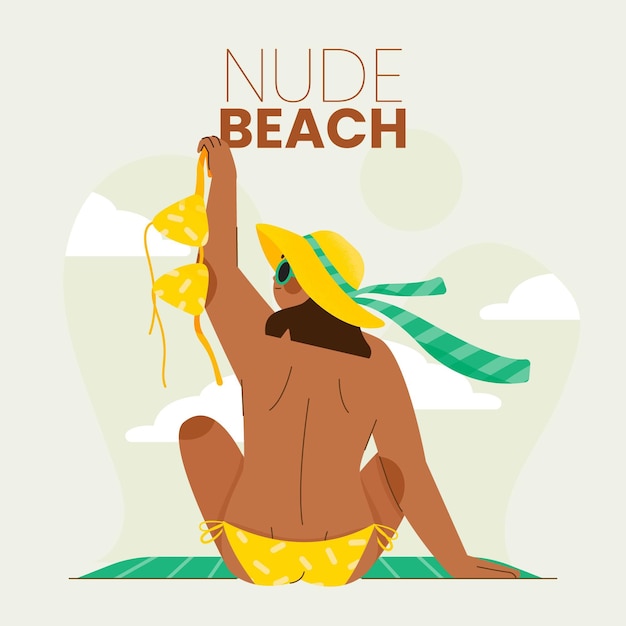 Free Vector flat design naturism concept illustration