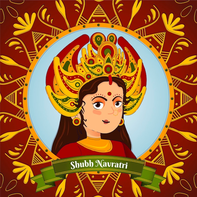 Flat design navratri background