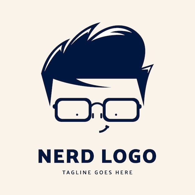 Free Vector flat design nerd logo template