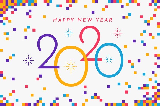 Flat design new year 2020 background concept