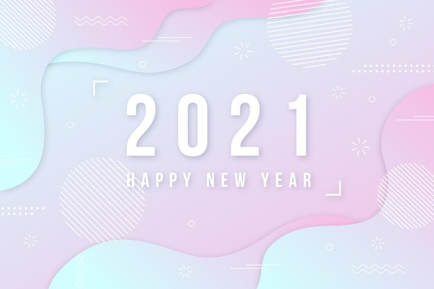 Flat design new year 2021 background