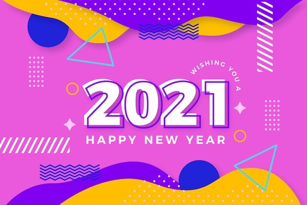 Flat design new year 2021 background