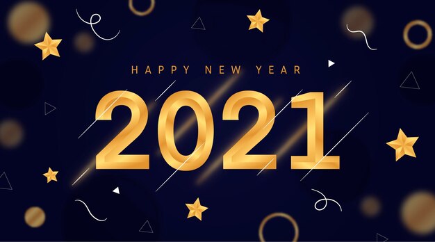 Flat design new year 2021 background