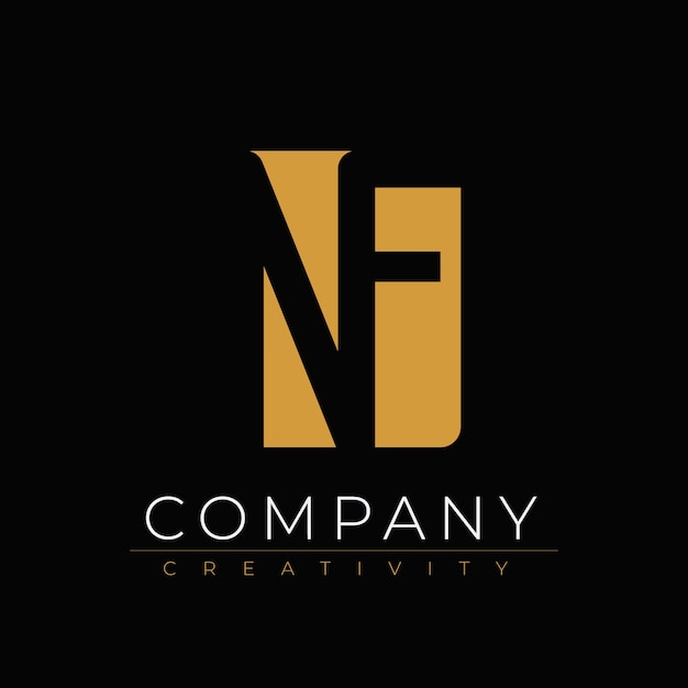 Flat design nf or fn logo template