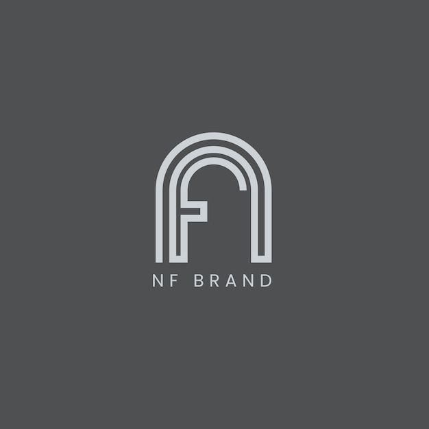 Flat design nf or fn logo template