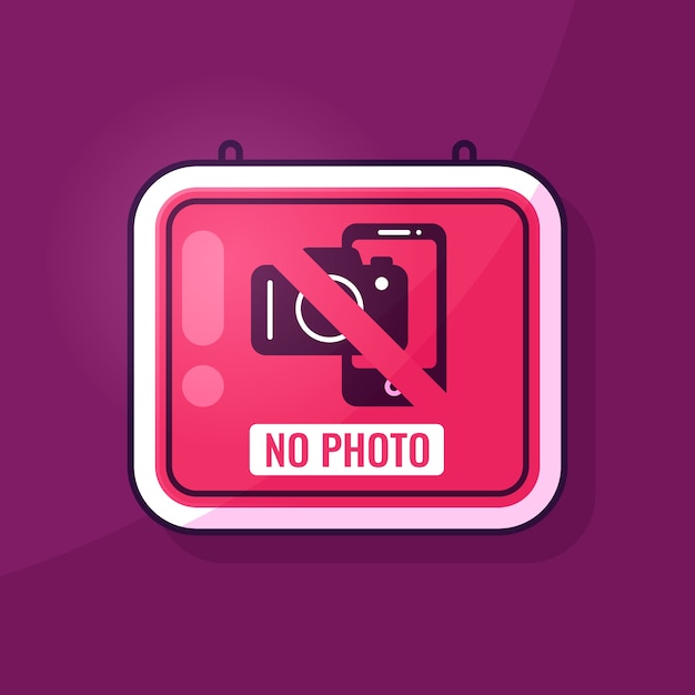 Flat design no photo sign design