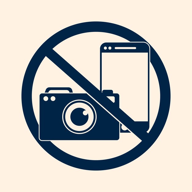 Flat design no photo sign