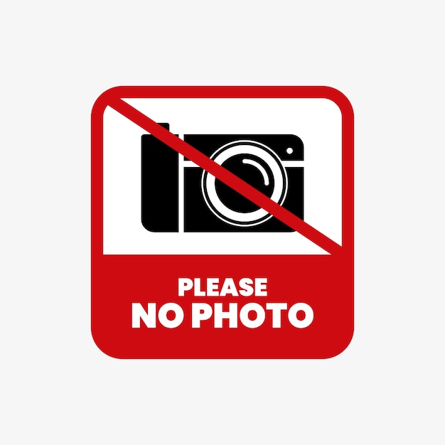 Flat design no photo sign