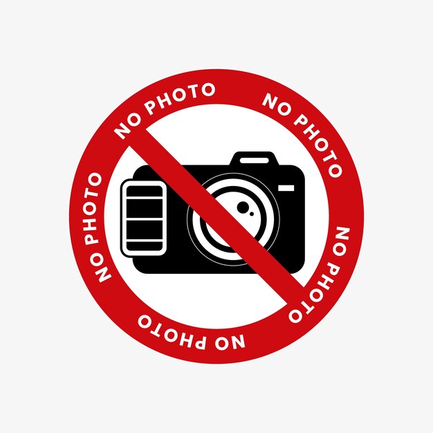 Flat design no photo sign