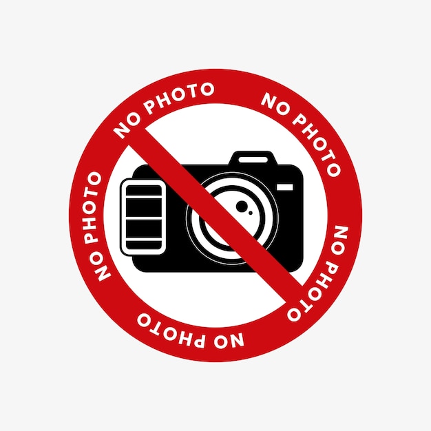 Flat design no photo sign