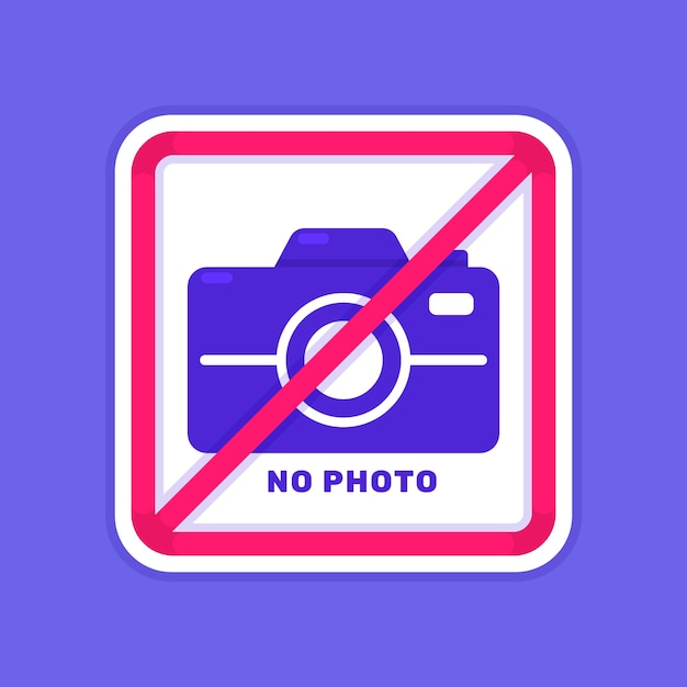 Flat design no photo sign