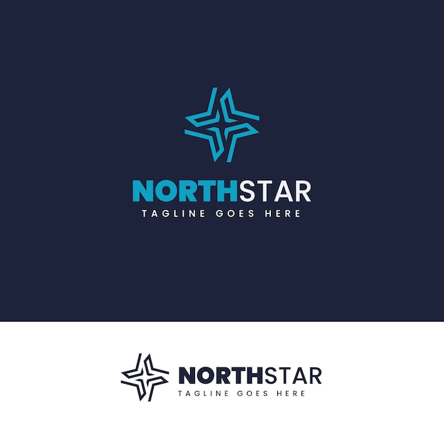 Free Vector flat design north star logo