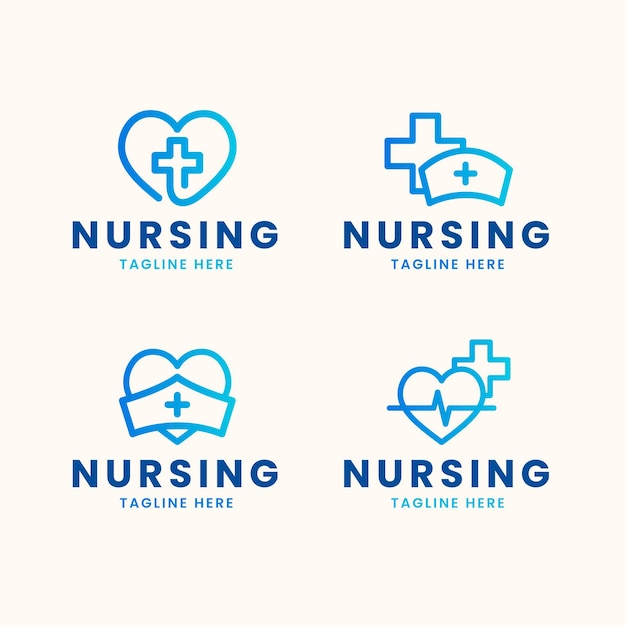 Flat design nurse logo templates