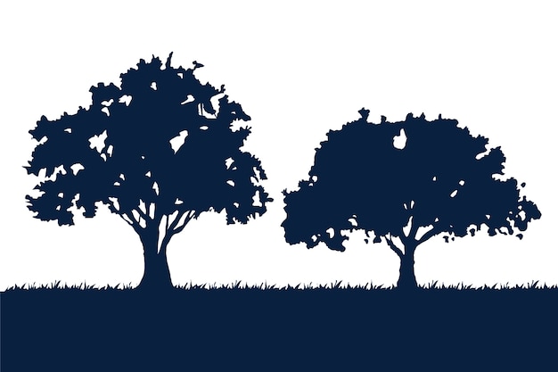 Free vector flat design oak tree silhouette