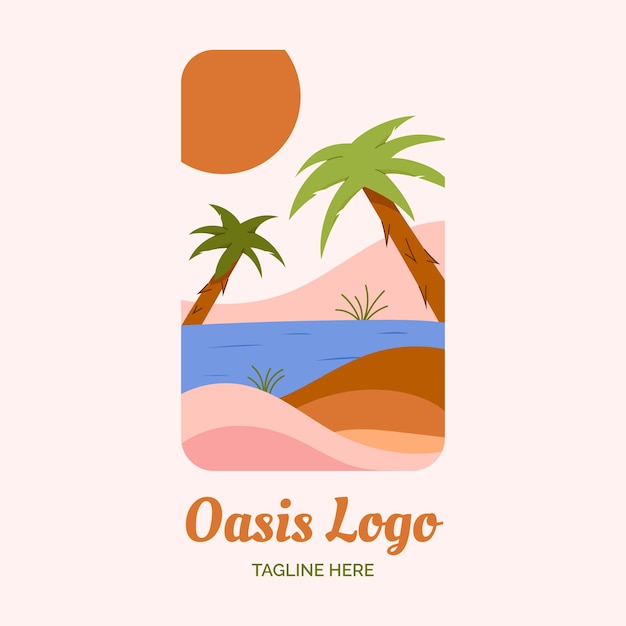 Free Vector flat design oasis logo design