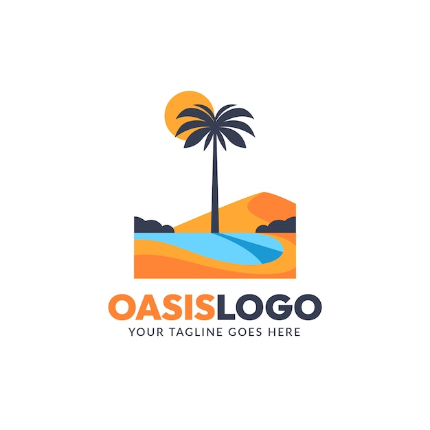 Flat design oasis logo template