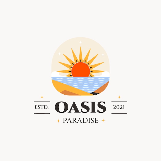 Free Vector flat design oasis logo template