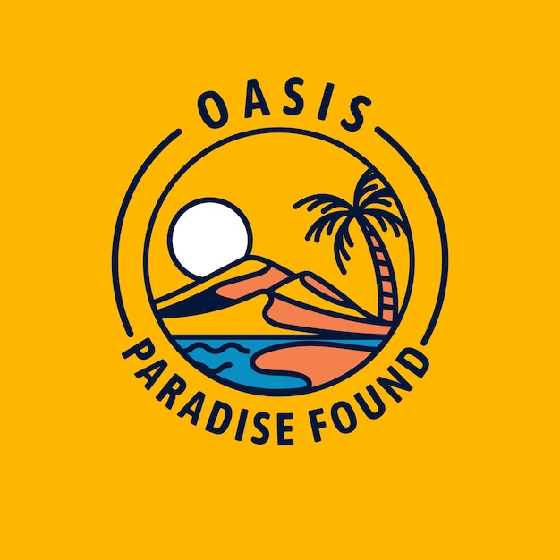 Flat design oasis logo template