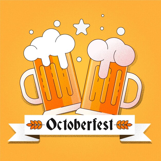 Flat design oktoberfest background with beers