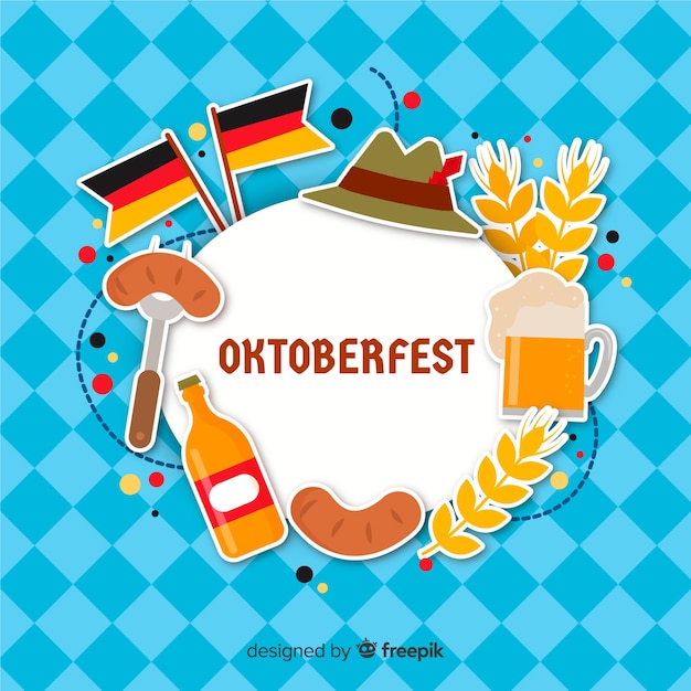 Flat design oktoberfest background