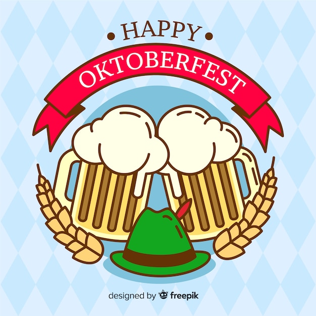 Flat design oktoberfest background