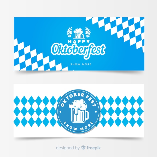 Flat design oktoberfest banner templates