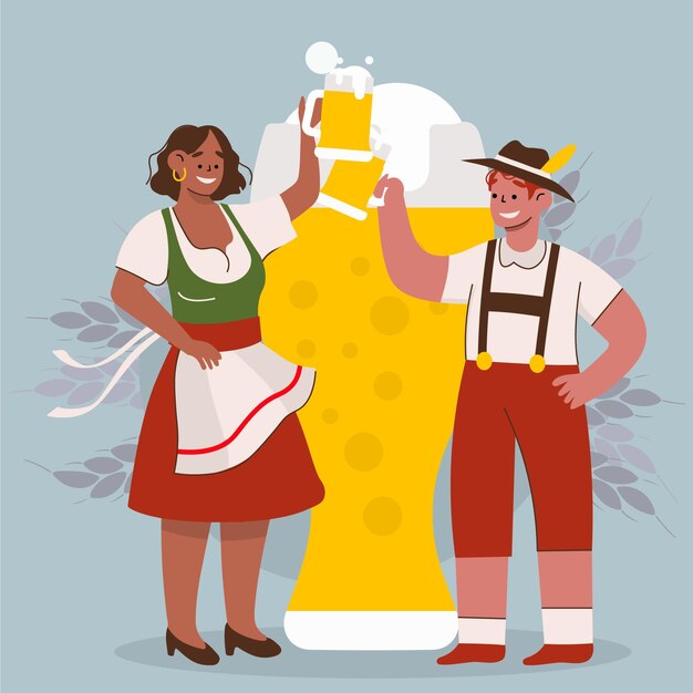 Flat design oktoberfest celebration