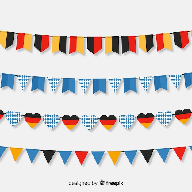 Flat design oktoberfest garland collection