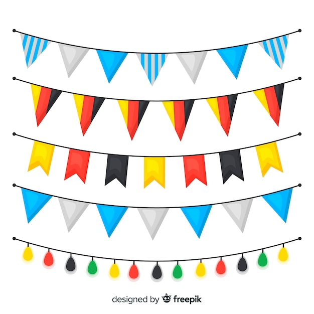 Free Vector flat design oktoberfest garland collection