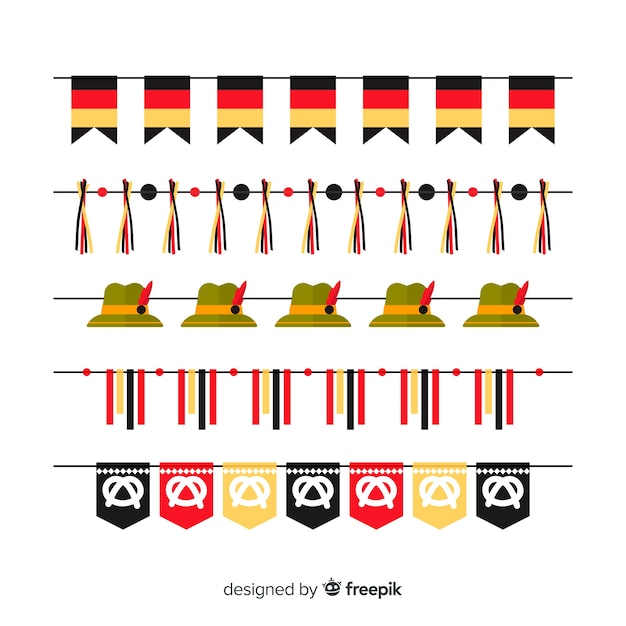 Flat design oktoberfest garland collection