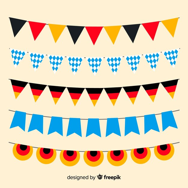 Flat design oktoberfest garland collection