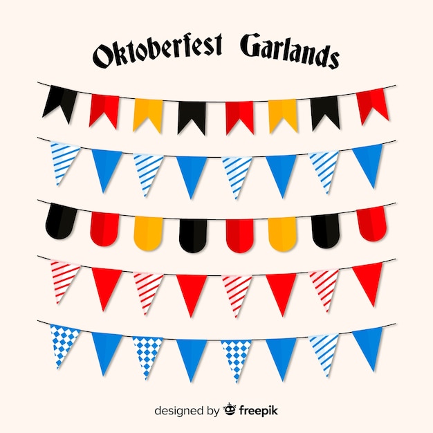 Flat design oktoberfest garland collection