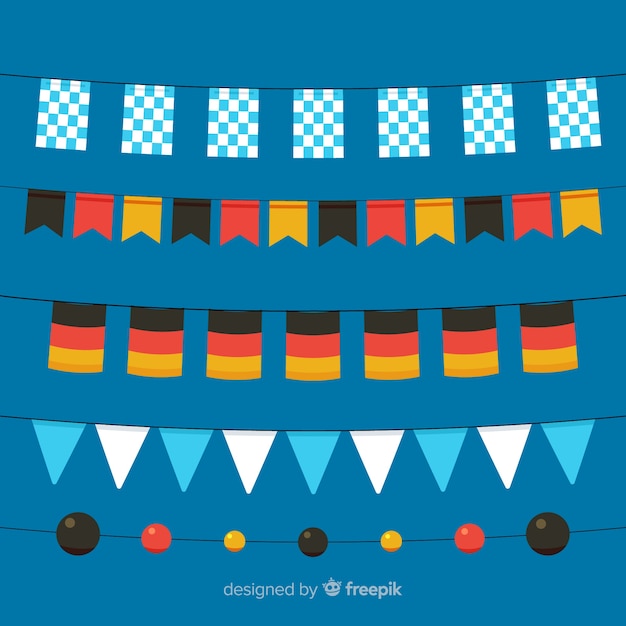 Flat design oktoberfest garland collection