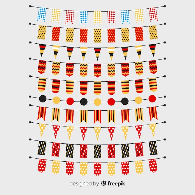 Flat design oktoberfest garland collection