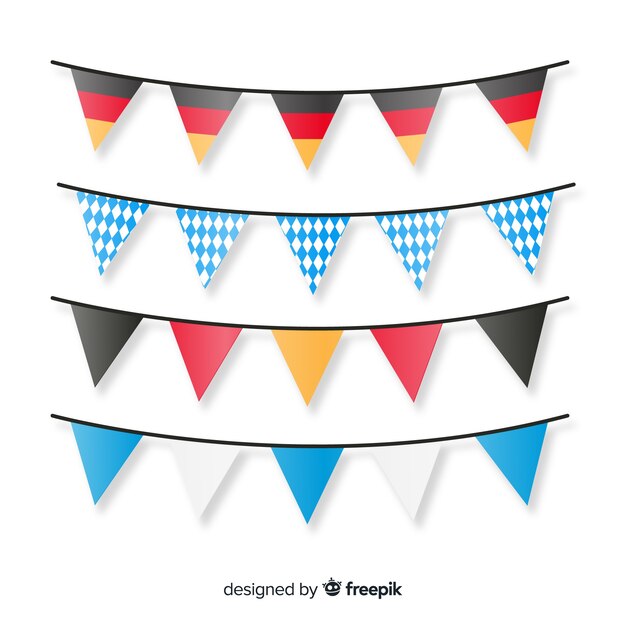 Flat design oktoberfest garland collection