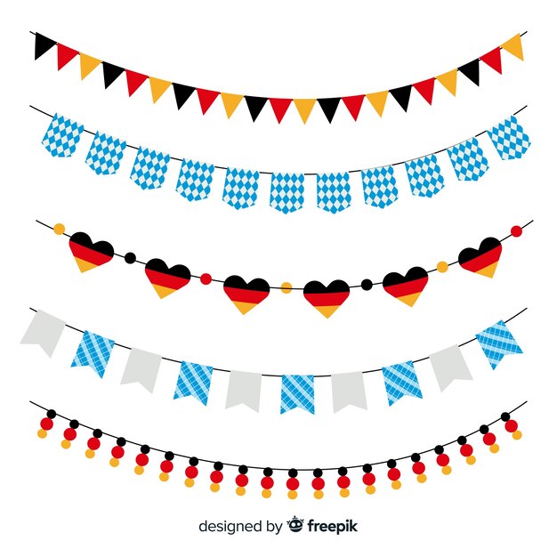 Flat design oktoberfest garland collection